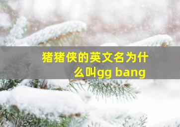 猪猪侠的英文名为什么叫gg bang